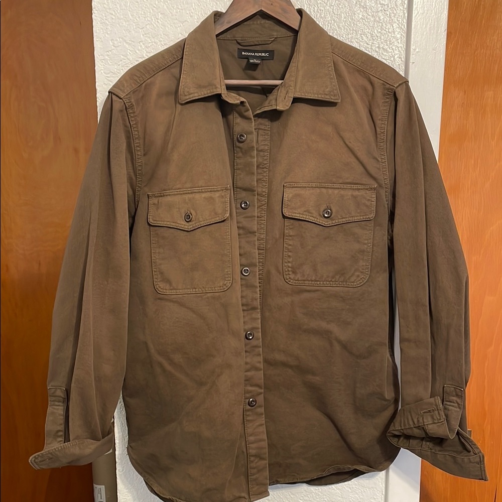 Banana Republic Thick Cotton Brown Button-Up Overshirt